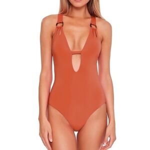 BECCA BECCA Color Code‎ Skylar Plunge One-Piece Ginger Size Small